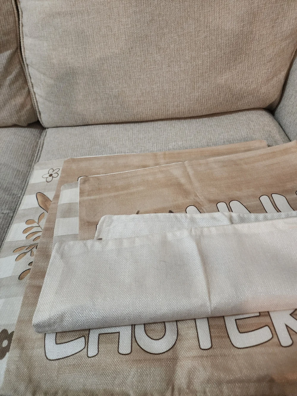 Neutral 'Hunny Bunny' Decorative Easter Pillow Covers 16